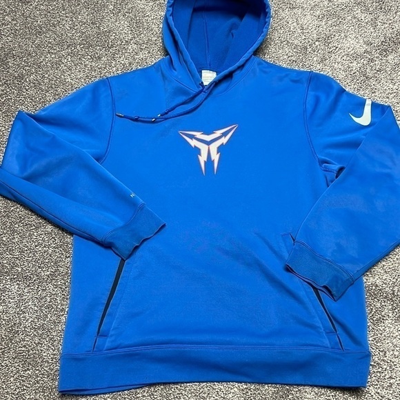Kobe Bryant Black Mamba Logo Nike Fit Therma Blue Hoodie Sweatshirt - Men's M - Picture 1 of 7